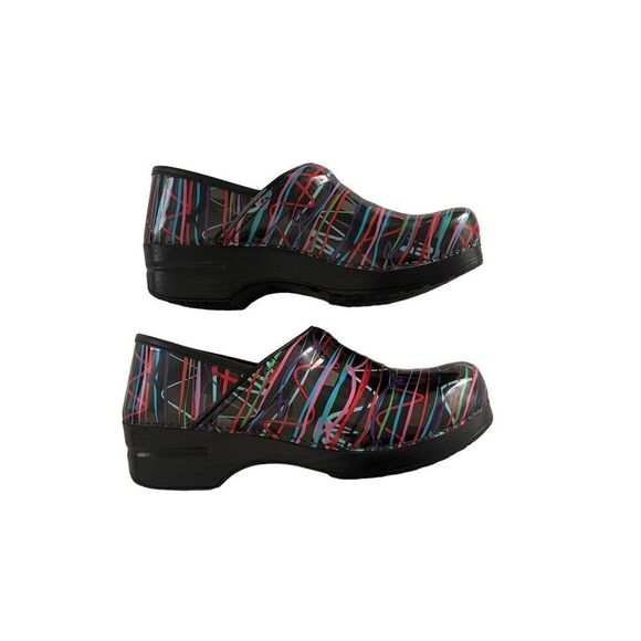 Dansko Womens Multicolor Scribble Professional Streamers Patent Clog Size 40 - Picture 6 of 10